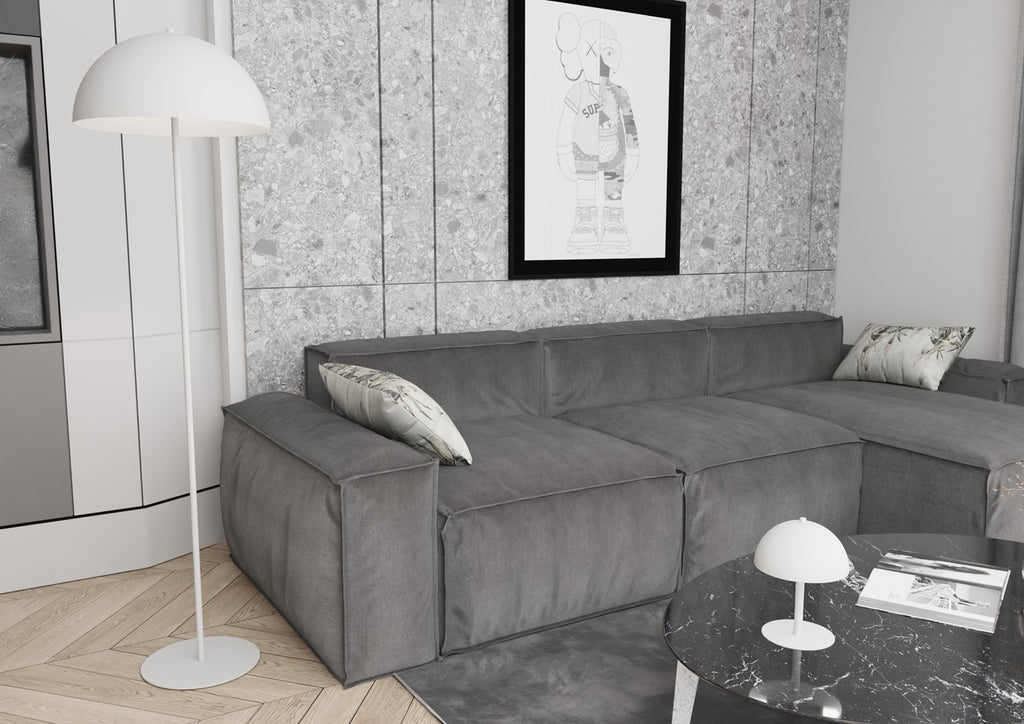 Tafellamp gepoedercoat staal Scandinavisch Mogu wit, kap Ø 18 cm voor nachtkastje, bureau of dressoir