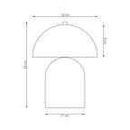 Tafellamp Mush gepoedercoat staal, Scandinavisch paddenstoelmodel, wit – Ø 18 x 24 cm, 2 x G9