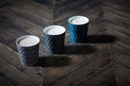 Geurkaars porselein Cologne Retro marineblauw met goud hexagonpatroon, 715 g, met deksel