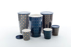 Geurkaars porselein Cologne Retro marineblauw met goud hexagonpatroon, 715 g, met deksel
