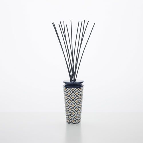 Geurdiffuser porselein Fig Arabesque, blauw met wit en goud, klein model voor woonkamer en slaapkamer