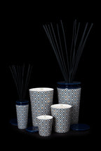 Geurdiffuser porselein Fig Arabesque, blauw met wit en goud, klein model voor woonkamer en slaapkamer