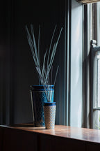 Geurdiffuser porselein Fig Arabesque, blauw met wit en goud, klein model voor woonkamer en slaapkamer