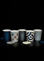 Geurkaars Ilum Cologne Retro middelgroot in retrohouder, blauw, voor woonkamer en slaapkamer