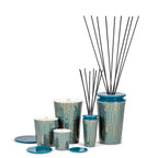 Geurkaars wax Ilum Infusion Deco blauw en koper, middelgroot, 19 cm hoog, voor woonkamer