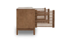 Tv-meubel essenhout Tanner Japandi Roux bruin 198 x 46 x 66 cm, vierdeurs met lamellenfronten