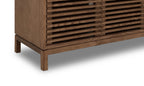 Tv-meubel essenhout Tanner Japandi Roux bruin 198 x 46 x 66 cm, vierdeurs met lamellenfronten