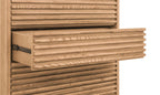 Ladekast essenhout met 5 laden, Tanner Japandi lamellenfront, flaxen naturel – 107 x 46 x 132 cm