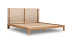 Bed massief essen Tanner Flaxen 160 x 200 cm, platformbed met slatted hoofdbord voor de slaapkamer