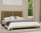 Bed massief essen Tanner Flaxen 160 x 200 cm, platformbed met slatted hoofdbord voor de slaapkamer