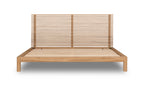 Bed massief essen Tanner platformbed Flaxen naturel 180 x 200 cm, Japandi slaapkamer met lattenbodem
