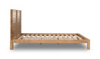 Bed massief essen Tanner platformbed Flaxen naturel 180 x 200 cm, Japandi slaapkamer met lattenbodem