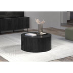 Salontafel rond mdf Ronin zwart, Ø 80 cm, hoogte 36 cm voor de woonkamer