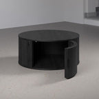 Salontafel rond mdf Ronin zwart, Ø 80 cm, hoogte 36 cm voor de woonkamer