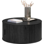 Salontafel rond mdf Ronin zwart, Ø 80 cm, hoogte 36 cm voor de woonkamer