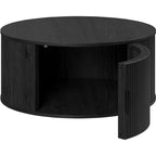 Salontafel rond mdf Ronin zwart, Ø 80 cm, hoogte 36 cm voor de woonkamer