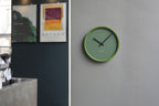 Wandklok aluminium Bos groen Ø 30 cm, geruisloos quartz-uurwerk voor woonkamer en keuken