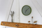 Wandklok aluminium Bos groen Ø 30 cm, geruisloos quartz-uurwerk voor woonkamer en keuken