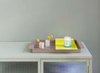 Dienblad metaal Ryo groot mocca 27 x 47 x 3,5 cm, met anti-slipvoetjes