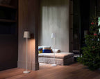 Vloerlamp oplaadbaar led metaal Dorian wit, dimbaar, warmwit 3000 K – H 1,35 m, Ø 23 cm