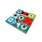 Sudoku-spel hout met gelakte speelstukken, grafisch design, 81 speelstukken en sjabloonboekje, 28 x 28 x 2,8 cm