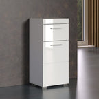 Badkameronderkast Amanda wit hoogglans 37 x 31 x 79 cm, met 1 deur en 1 lade voor de badkamer