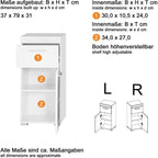 Badkameronderkast Amanda wit hoogglans 37 x 31 x 79 cm, met 1 deur en 1 lade voor de badkamer
