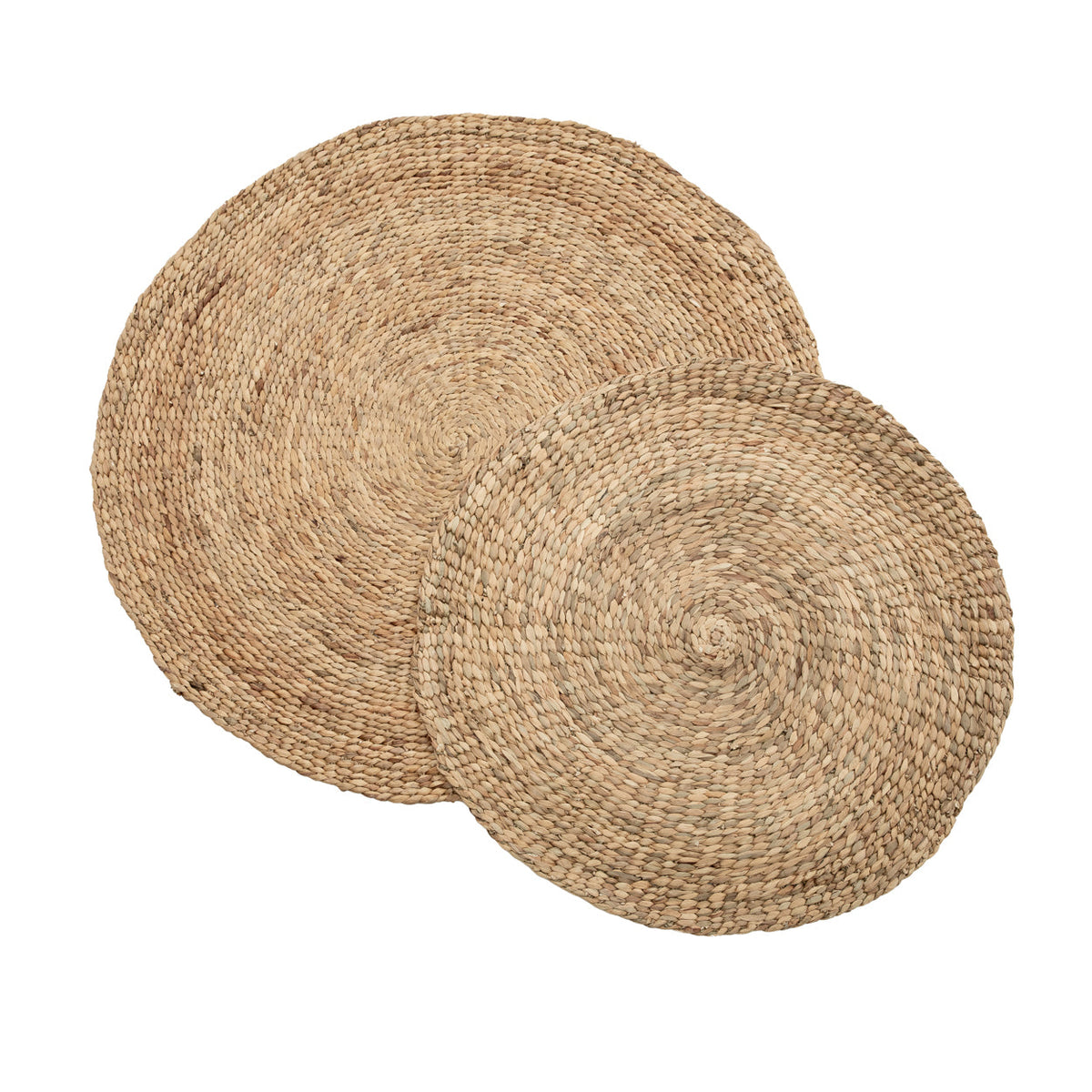 Vloerkleed waterhyacint handgevlochten naturel rond Ø 200 cm, voor woonkamer, slaapkamer of hal