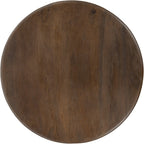 Salontafel massief mangohout walnoot bruin, rond Ø 80 cm, hoogte 40 cm voor de woonkamer