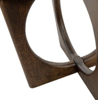 Salontafel massief mangohout walnoot bruin, rond Ø 80 cm, hoogte 40 cm voor de woonkamer