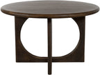 Eetkamertafel massief mangohout Zodiac walnoot bruin rond Ø 130 x 76 cm, eetkamer