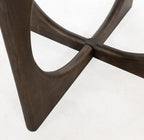 Eetkamertafel massief mangohout Zodiac walnoot bruin rond Ø 130 x 76 cm, eetkamer