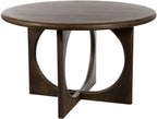 Eetkamertafel massief mangohout Zodiac walnoot bruin rond Ø 130 x 76 cm, eetkamer